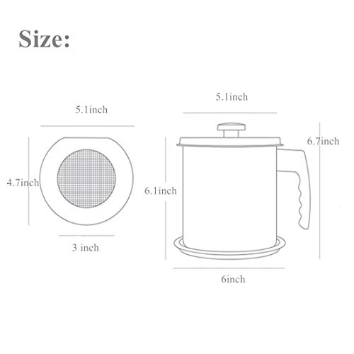 Cooking Oil Storage Grease Keeper, Grease Oil Strainer Container Pot With Filter For Deep Fryer 5 Cooking Oil Storage Grease Keeper, Grease Oil Strainer Container Pot With Filter For Deep Fryer - Image 5