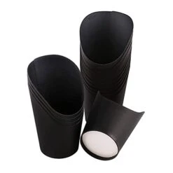 50 Pcs French Fry Holder 14oz Paper Charcuterie Cups Take-out Party French Fry Cups Disposable Food Cones Waffle Paper Popcorn Boxes Holder Wedding Food Trays Paper Cones For Food (Black) -Peugeot Shop 31FCipyRqES