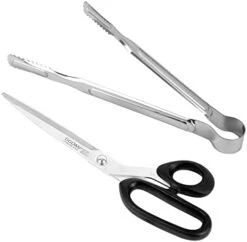 Korean BBQ Griddle Non-stick Square Grill W/Handles & Grease Drain Spout For Stovetop Induction Pan+Kalbi Scissors+Tongs Set, 13x11.4 Inch -Peugeot Shop 31FKvWrPCEL. AC