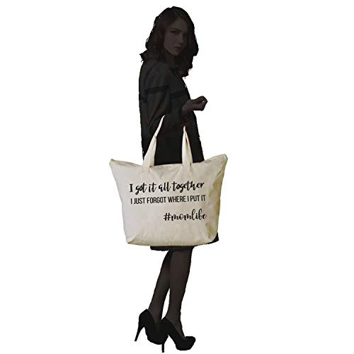 ELEGANTPARK Baby Shower Gifts For New Mom Life Tote Bag Mothers Day Funny Mom Gifts For Mom Birthday Christmas Gifts Canvas Mom Bag With Zipper And Pocket 3 ELEGANTPARK Baby Shower Gifts For New Mom Life Tote Bag Mothers Day Funny Mom Gifts For Mom Birthday Christmas Gifts Canvas Mom Bag With Zipper And Pocket - Image 3