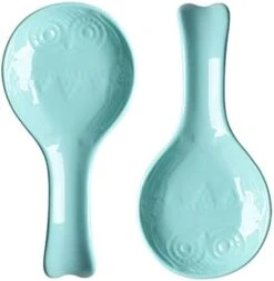 Owl Ceramic Spoon Rest Set, Large Spoon Holder For Kitchen, Drip Catcher For Ladle, Spatula, Tongs, Cooking Accessories, Set Of 2 (Pink) -Peugeot Shop 31Ft7Eq4A3L. AC