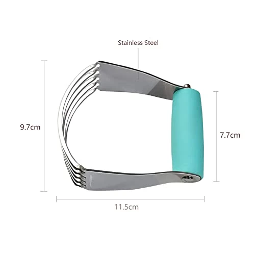 ® Pastry Blender Cutter,Stainless Steel Dough Masher For Butter, Biscuit,Baking, Kneading,Dough, Flakier And Fluffier Pie Crusts, Almond - Hand Kitchen Tool (1 Pack, Turquoise) 3 ® Pastry Blender Cutter,Stainless Steel Dough Masher For Butter, Biscuit,Baking, Kneading,Dough, Flakier And Fluffier Pie Crusts, Almond - Hand Kitchen Tool (1 Pack, Turquoise) - Image 3