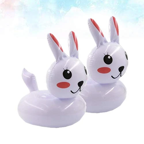 2Pcs Rabbit Pattern Beer Holder Water Surface Inflatable Floating Beer Bottle Holder Floating Beer Tray Mat (White) Party Favor 3 2Pcs Rabbit Pattern Beer Holder Water Surface Inflatable Floating Beer Bottle Holder Floating Beer Tray Mat (White) Party Favor - Image 3