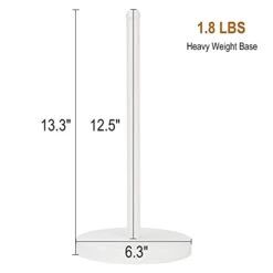 Paper Towel Holder 1.8 LBS Heavy Weighted Base Sturdy Metal Paper Towel Dispenser Kitchen Steady Bathroom Towel Roll Stand Organizer Paper Roll Holder For Countertop Matte White(A075) -Peugeot Shop 31GDNgOxa0L