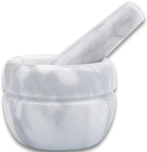 Mortar And Pestle Set Polished Natural Marble Stone Guacamole Molcajete Bowl With Base Silicone Pad,Matching Stainless Spoon And Matching Small Brush (Large, White Gray) 10 Mortar And Pestle Set Polished Natural Marble Stone Guacamole Molcajete Bowl With Base Silicone Pad,Matching Stainless Spoon And Matching Small Brush (Large, White Gray) - Image 10