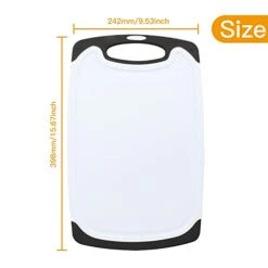 Kitchen Cutting Board - Juice Grooves With Easy-Grip Handles, Non-Porous, Dishwasher Safe L, Black)