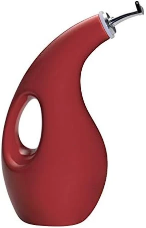 Solid Glaze EVOO Olive Oil Bottle Dispenser With Spout, 24 Ounce, Red 5 Solid Glaze EVOO Olive Oil Bottle Dispenser With Spout, 24 Ounce, Red - Image 5