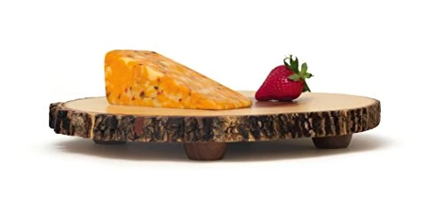 Acacia Tree Bark Footed Server For Cheese, Crackers, And Hors D'oeuvres, Large 4 Acacia Tree Bark Footed Server For Cheese, Crackers, And Hors D'oeuvres, Large - Image 4