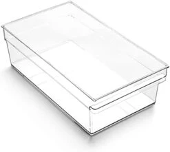 | Plastic Storage Bins, Deep Large | THE HANDLER COLLECTION | Multipurpose Organizer Bins | Kitchen Pantry Organizers And Storage | Clear Containers For Organizing Home | Freezer Organizer -Peugeot Shop 31HNQcAi7SS. AC