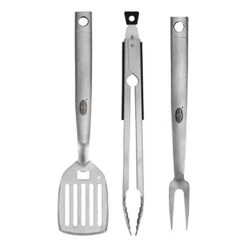Heavy Duty BBQ Tool Set - Fork, Tong, & Spatula - Deluxe Stainless Steel Grill Utensils - Grilling Tools For The BBQ Grill Master Or Beginner Griller