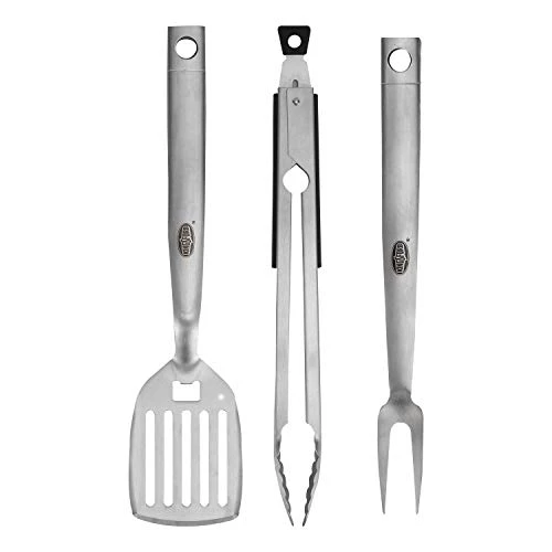 Heavy Duty BBQ Tool Set - Fork, Tong, & Spatula - Deluxe Stainless Steel Grill Utensils - Grilling Tools For The BBQ Grill Master Or Beginner Griller 1 Heavy Duty BBQ Tool Set - Fork, Tong, & Spatula - Deluxe Stainless Steel Grill Utensils - Grilling Tools For The BBQ Grill Master Or Beginner Griller