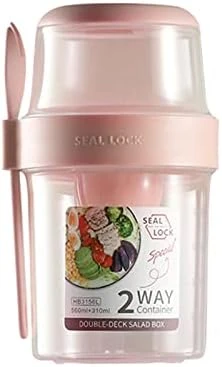 Salad Container For Lunch On-the-Go Salad Cup With Sauce Box Holder And Portable Fork-Spoon - 10.5oz+24oz Capacity Blue Size M 8 Salad Container For Lunch On-the-Go Salad Cup With Sauce Box Holder And Portable Fork-Spoon - 10.5oz+24oz Capacity Blue Size M - Image 8