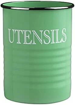 KARRYOUNG Farmhouse Kitchen Utensil Holder – 6.6”Metal Utensils Caddy Organizer For Countertops, Spoons, Spatula, FlatwareStorage- Rustic Vintage Style Large Kitchen Tool Crock - White -Peugeot Shop 31Hif0xaoBL. AC