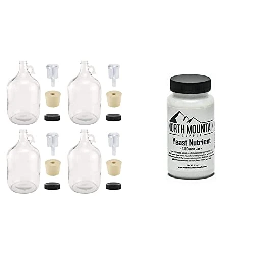 1 Gallon Glass Fermenting Jug With Handle, 6.5 Rubber Stopper, 2-Piece Airlock, Black Plastic Lid - Set Of 4 7 1 Gallon Glass Fermenting Jug With Handle, 6.5 Rubber Stopper, 2-Piece Airlock, Black Plastic Lid - Set Of 4 - Image 7