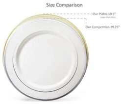 " OCCASIONS " 600 Pcs Set & 120 Guest Wedding Disposable Plastic Plate & Silverware Combo Set (Ivory & Gold Rim Plates, Gold Silverware) 18 " OCCASIONS " 600 Pcs Set & 120 Guest Wedding Disposable Plastic Plate & Silverware Combo Set (Ivory & Gold Rim Plates, Gold Silverware) -Peugeot Shop 31HqXKIm1AL
