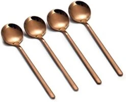 Set Of 8 Mini Espresso Spoons 5.3-inch Matte Black Frosted Handle Stainless Steel Coffee Spoons For Dessert Tea Ice Cream Sugar Cake Coffee -Peugeot Shop 31I0PMDs60L. AC