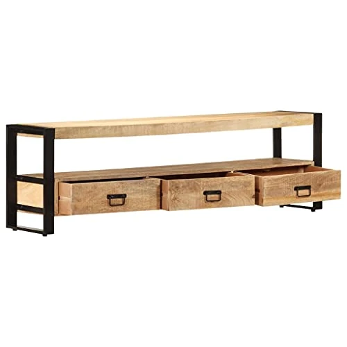 TV Cabinet 59.1"x11.8"x17.7" Solid Mango Wood 3 TV Cabinet 59.1"x11.8"x17.7" Solid Mango Wood - Image 3