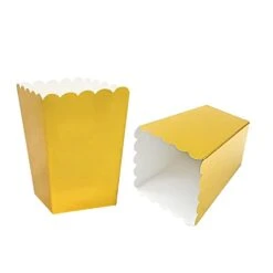 24 Pcs Popcorn Boxes Mini Paper Popcorn Box Cardboard Popcorn Container For Party, Gold -Peugeot Shop 31IGXKC8efL