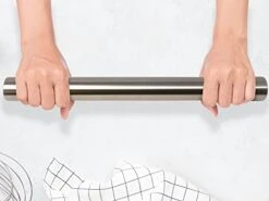 15.9 Inch Professional Stainless Steel Rolling Pin - Lightweight Metal French Rolling Pin - Perfect For Baking, Fondant, Pizza Dough Roller, Dumpling -Peugeot Shop 31IY0HUpo8L