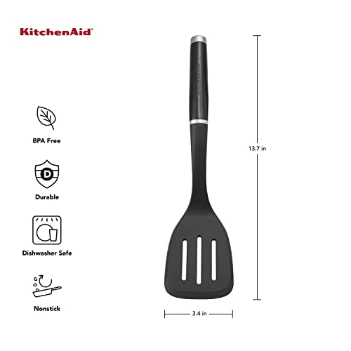 KitchenAid Classic Slotted Turner, One Size, Black 2, 13.66-Inch & Classic Multifunction Can Opener/Bottle Opener, 8.34-Inch, Black 3 KitchenAid Classic Slotted Turner, One Size, Black 2, 13.66-Inch & Classic Multifunction Can Opener/Bottle Opener, 8.34-Inch, Black - Image 3