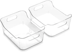 | Plastic Organizer Bins, Large - 2 Pack, Clear | The SOHO Collection | Multi-Use Organizer Bins | Pantry Organizer & Freezer Organizer | Plastic Storage Container | Bins For Home & Kitchen Org -Peugeot Shop 31IaVXmtXAL. AC