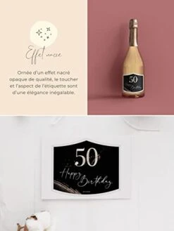 Coon 50th Birthday Wine Bottle Labels - 50th Birthday Party Favors - Golden Glamour -Peugeot Shop 31Imx2dZ9OL