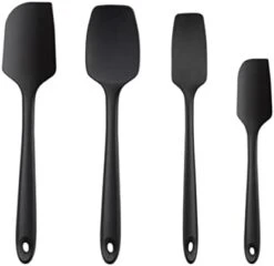 Silicone Spatula Set With 600°F Heat Resistant- Seamless And 4 Pcs Series-Large Spatula, Small/Mini Spatula, Spoonula, And Jar Spatula - Kitchen Utensil Set(black) -Peugeot Shop 31J 3EziDCL. AC