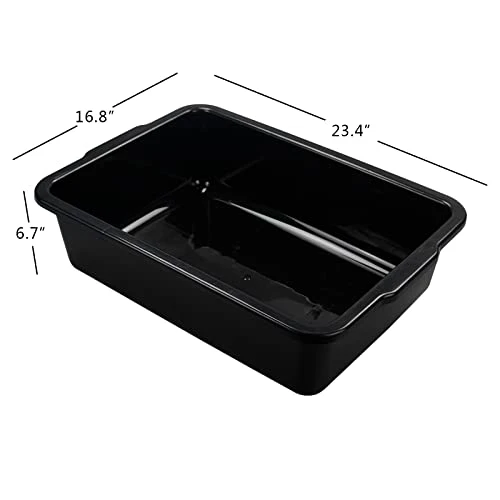 4-Pack 32 L Plastic Commercial Bus Tubs, Utility Bus Box, Black 3 4-Pack 32 L Plastic Commercial Bus Tubs, Utility Bus Box, Black - Image 3