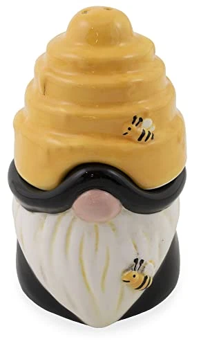 Ceramic Salt & Pepper Shakers, Set Of 2, Bee Gnome 1 Ceramic Salt & Pepper Shakers, Set Of 2, Bee Gnome