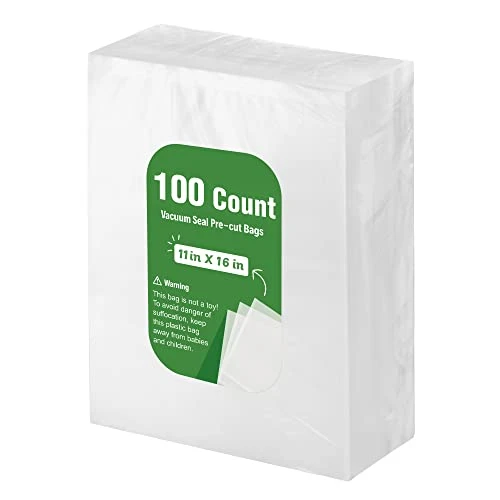 Syntus Vacuum Sealer Bags, 100 Gallon 11" X 16" Commercial Grade PreCut Bag, Food Vac Bags For Storage, Meal Prep Or Sous Vide 1 Syntus Vacuum Sealer Bags, 100 Gallon 11" X 16" Commercial Grade PreCut Bag, Food Vac Bags For Storage, Meal Prep Or Sous Vide
