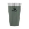 Stanley Adventure Inulsated Stacking Beer Pint Glass, 16oz Stainless Steel Double Wall Rugged Metal Drinking Tumbler (Hammertone Green)