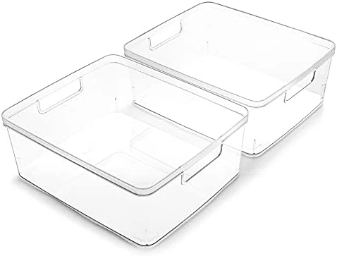| Plastic Storage Bins, Medium - 2 Pack | THE LUCID COLLECTION | Multi-Use Organizer Bins | Built-In Handles | BPA-Free | Clear Storage Containers | Fridge Organizer | Pantry & Home Organization 8 | Plastic Storage Bins, Medium - 2 Pack | THE LUCID COLLECTION | Multi-Use Organizer Bins | Built-In Handles | BPA-Free | Clear Storage Containers | Fridge Organizer | Pantry & Home Organization - Image 8