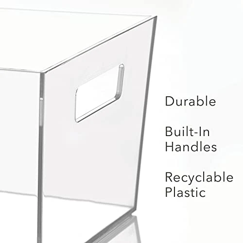 By Nate Berkus Plastic Bin With Handles | For Pantry Organization Perfect Organizer For Kitchen Storage Or Fridge From MDesign - Set Of 4, Clear 4 By Nate Berkus Plastic Bin With Handles | For Pantry Organization Perfect Organizer For Kitchen Storage Or Fridge From MDesign - Set Of 4, Clear - Image 4