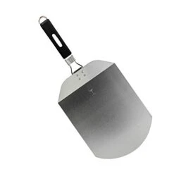 Stainless Steel Folding Pizza Peel With Rubber Handle - Traditional Classic Style, Pizza Paddle, Shovel Tool - 25cm - Silver
