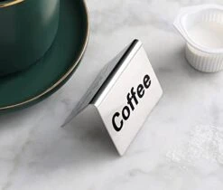 27051 Stainless Steel Table Tent Sign, (Coffee), 2"x 2", Set Of 2 -Peugeot Shop 31KeJvUmc7S