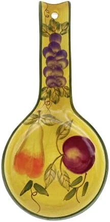 Tuscany Colorful Hand Painted Fleur De Lis **Collection** By ACK (Yellow Spoon Rest) 3 Tuscany Colorful Hand Painted Fleur De Lis **Collection** By ACK (Yellow Spoon Rest) - Image 3