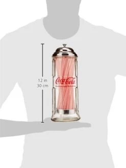 Coca-Cola Glass Straw Dispenser With Metal Lid, Small -Peugeot Shop 31KnqfAZx7L