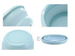 JS Multi-purpose Collapsible Dish Tub Bowl BPA-Free Round Lightweight Collapsible Wash Basin (Pink)