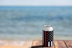 Thin Red Line Collapsible Beer Can And Bottle Beverage Cooler Sleeves - 2 Pack - Standard Size 12 Oz - 3mm Thick Insulated Neoprene - Fireman Firefighter -Peugeot Shop 31LYhgiNa7L