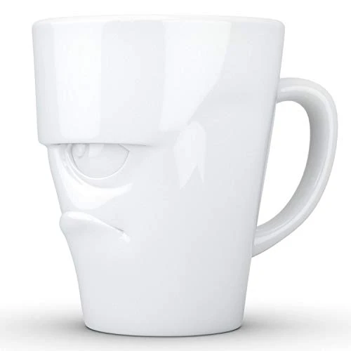 ASSEN Porcelain Mug With Handle, Grumpy Face Edition, 11 Oz. White (Single Coffee Mug) Coffee Cup 2 ASSEN Porcelain Mug With Handle, Grumpy Face Edition, 11 Oz. White (Single Coffee Mug) Coffee Cup - Image 2