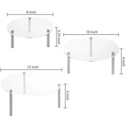 MyGift 6-Piece Set Countertop Round Clear Acrylic Server Dessert & Bakery Display Riser Stands -Peugeot Shop 31MEpwyGvqL