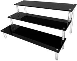 Crylic Riser Display Stand Shelf Clear 3 Tier Display Shelves Compatible With F-Pops Figures Cupcake Stand Food Dessert Holder Collections Cosmetic Perfume Organizer Product Tabletop Use (9"X 8"X 6") -Peugeot Shop 31MRfNvrxSL. AC