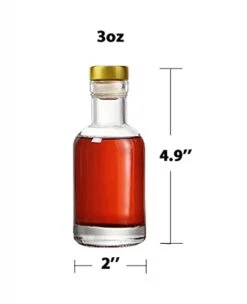 Clear Glass Bottles 3 Oz - 100ml [Pack Of 12] For Wine Beverages Drinks Oil Vinegar Kombucha Beer Water Soda With Cork Stopper Airtight Lid -Peugeot Shop 31MlNnAiPUL