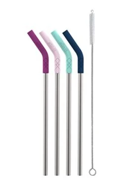 Impact Reusable Stainless Steel Straws With Cleaning Brush, 4 Piece, June Breeze 11 Impact Reusable Stainless Steel Straws With Cleaning Brush, 4 Piece, June Breeze -Peugeot Shop 31MrXgRoGYL