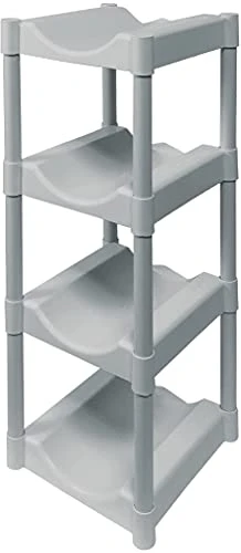 Bottle Buddy Water Racks - 3 And 5 Gallon Bottles - 4-Tray Jug Storage System - Free-Standing Organizer For Home, Office, Kitchen, Warehouse - Grey