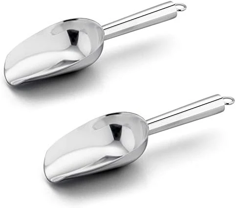 8 Ounce Ice Scoop Set Of 2, E-far Stainless Steel Scoops For Ice Cube/Candy/Flour/Sugar, Metal Utility Scoops For Party, Baking, Kitchen Pantry, Rust Free & Dishwasher Safe 8 8 Ounce Ice Scoop Set Of 2, E-far Stainless Steel Scoops For Ice Cube/Candy/Flour/Sugar, Metal Utility Scoops For Party, Baking, Kitchen Pantry, Rust Free & Dishwasher Safe - Image 8