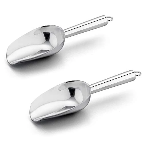 8 Ounce Ice Scoop Set Of 2, E-far Stainless Steel Scoops For Ice Cube/Candy/Flour/Sugar, Metal Utility Scoops For Party, Baking, Kitchen Pantry, Rust Free & Dishwasher Safe 1 8 Ounce Ice Scoop Set Of 2, E-far Stainless Steel Scoops For Ice Cube/Candy/Flour/Sugar, Metal Utility Scoops For Party, Baking, Kitchen Pantry, Rust Free & Dishwasher Safe