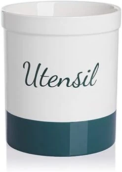 Kitchen Utensil Holder, 7.2" Ceramic Utensil Crock For Cooking Countertop, Housewarming, Wedding, Birthday Gift (Gray) -Peugeot Shop 31NlneyQ0DL. AC