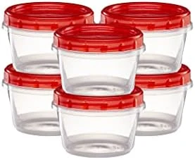 (4 Ounce 10 Pack) Twist Cap Containers Clear Bottom With Red Top Screw On Lids Twist Top Food Storage Freezer Reusable Containers 15 (4 Ounce 10 Pack) Twist Cap Containers Clear Bottom With Red Top Screw On Lids Twist Top Food Storage Freezer Reusable Containers - Image 15