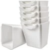 5 Pack White Hanging Cup Holders, Rolling Cart Accessories Hanging Pencil Holder Storage Containers Hanging Buckets Hanging Bins